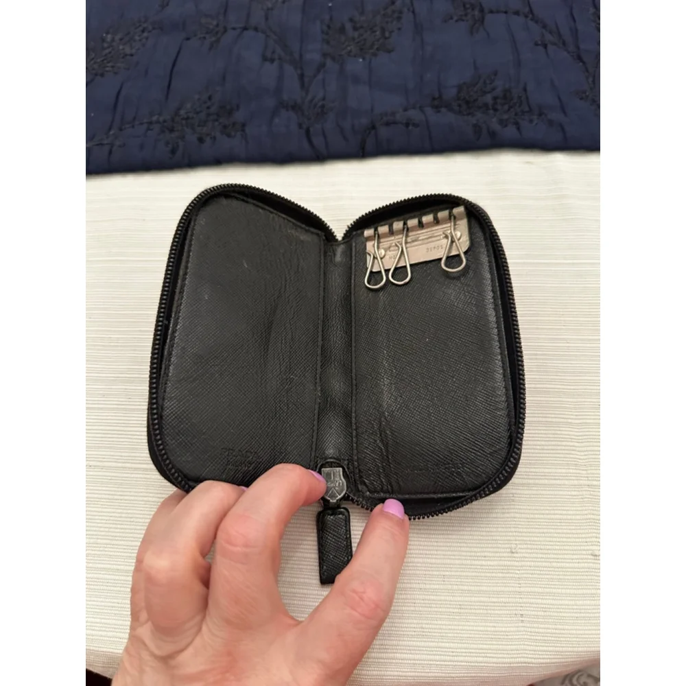 Prada Black Leather Keyholder